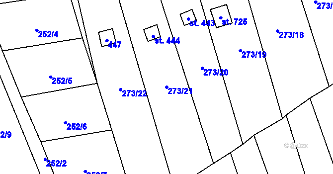 Parcela st. 273/21 v KÚ Černčice u Loun, Katastrální mapa