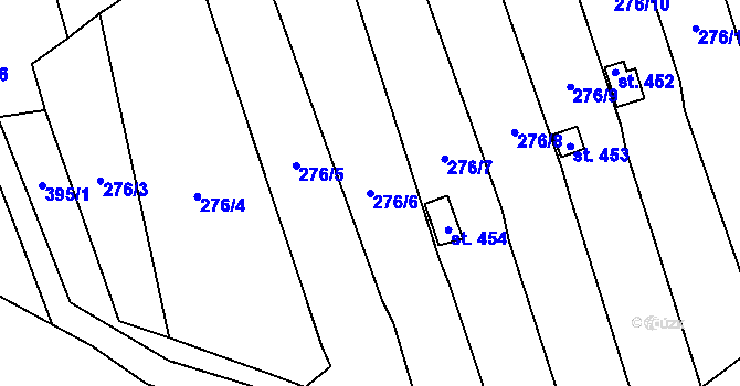 Parcela st. 276/6 v KÚ Černčice u Loun, Katastrální mapa