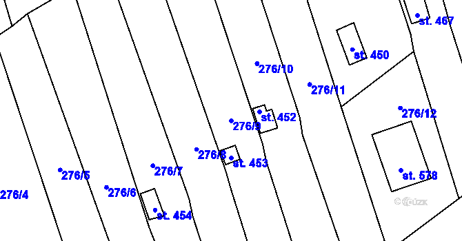 Parcela st. 276/9 v KÚ Černčice u Loun, Katastrální mapa