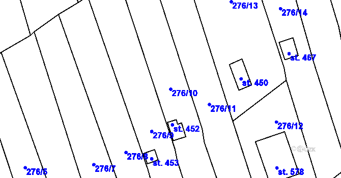 Parcela st. 276/10 v KÚ Černčice u Loun, Katastrální mapa