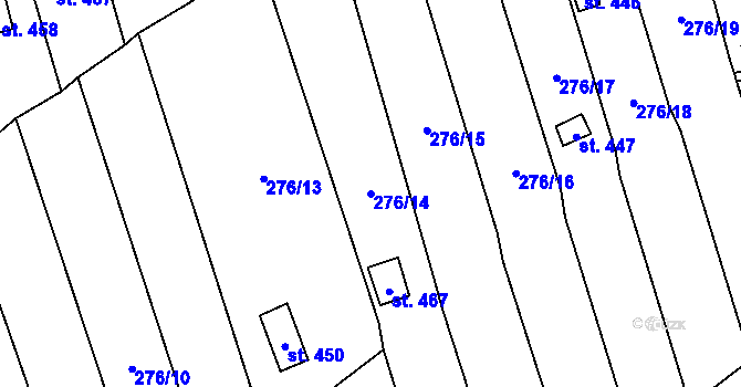 Parcela st. 276/14 v KÚ Černčice u Loun, Katastrální mapa