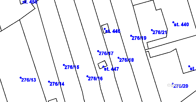 Parcela st. 276/17 v KÚ Černčice u Loun, Katastrální mapa