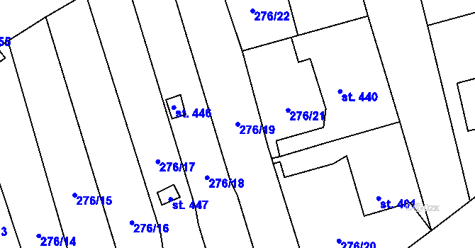 Parcela st. 276/19 v KÚ Černčice u Loun, Katastrální mapa