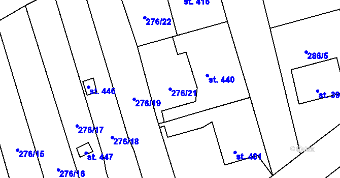 Parcela st. 276/21 v KÚ Černčice u Loun, Katastrální mapa