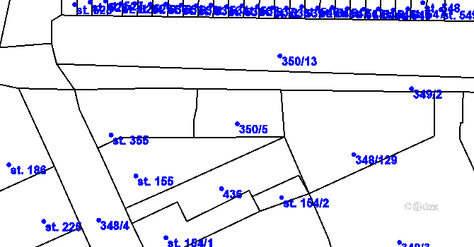 Parcela st. 350/5 v KÚ Černčice u Loun, Katastrální mapa