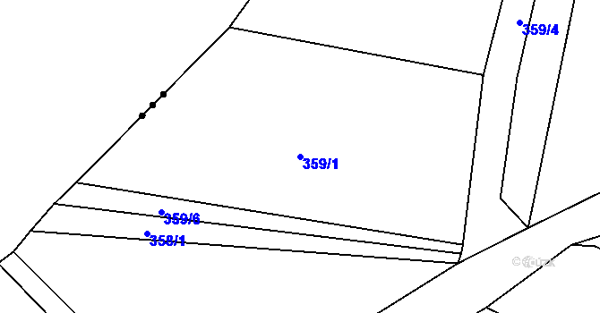 Parcela st. 359/1 v KÚ Černčice u Loun, Katastrální mapa