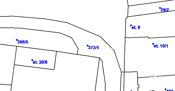 Parcela st. 372/1 v KÚ Černčice u Loun, Katastrální mapa