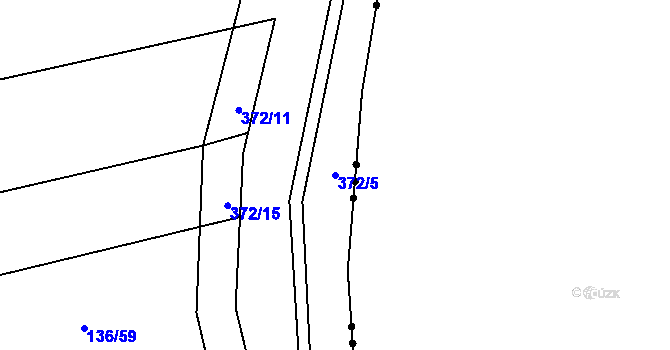 Parcela st. 372/5 v KÚ Černčice u Loun, Katastrální mapa