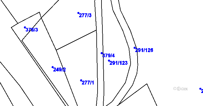 Parcela st. 379/4 v KÚ Černčice u Loun, Katastrální mapa