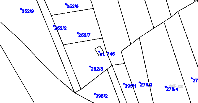 Parcela st. 746 v KÚ Černčice u Loun, Katastrální mapa