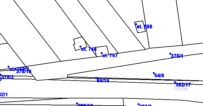 Parcela st. 767 v KÚ Černčice u Loun, Katastrální mapa