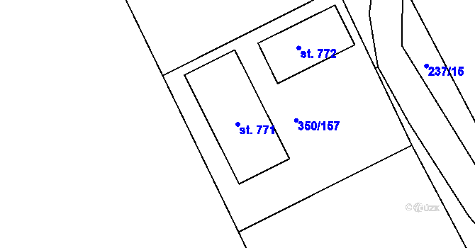 Parcela st. 771 v KÚ Černčice u Loun, Katastrální mapa