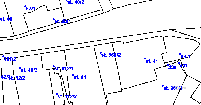 Parcela st. 368/2 v KÚ Černčice u Loun, Katastrální mapa