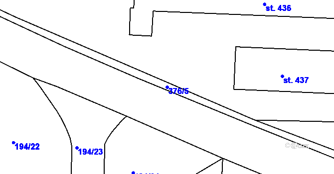 Parcela st. 376/5 v KÚ Černčice u Loun, Katastrální mapa