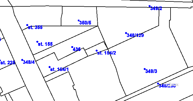 Parcela st. 154/2 v KÚ Černčice u Loun, Katastrální mapa