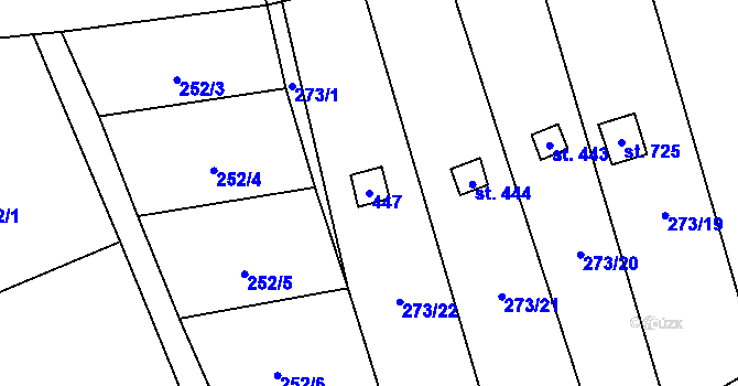 Parcela st. 447 v KÚ Černčice u Loun, Katastrální mapa