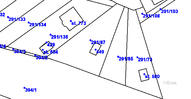 Parcela st. 449 v KÚ Černčice u Loun, Katastrální mapa