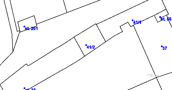 Parcela st. 41/2 v KÚ Obora u Loun, Katastrální mapa