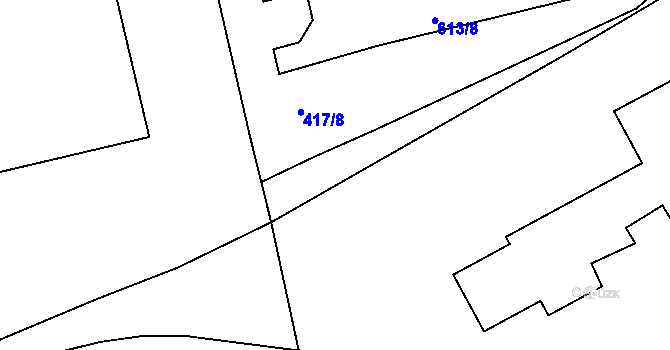 Parcela st. 417/10 v KÚ Obora u Loun, Katastrální mapa