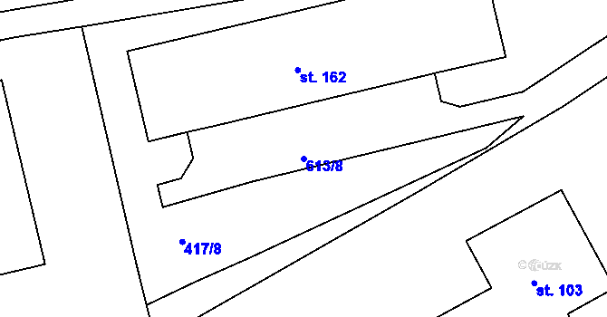 Parcela st. 613/8 v KÚ Obora u Loun, Katastrální mapa