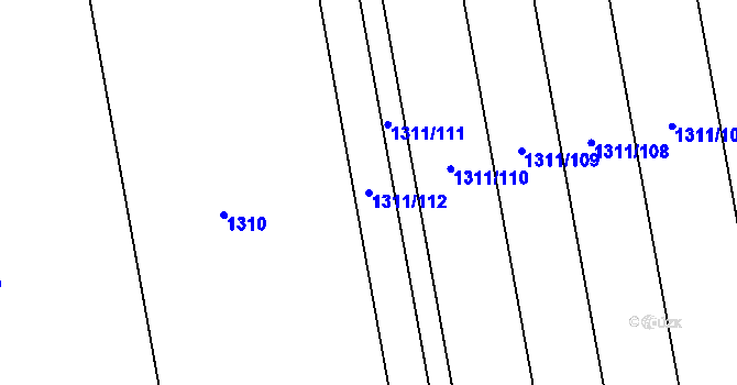 Parcela st. 1311/112 v KÚ Obora u Loun, Katastrální mapa
