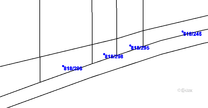 Parcela st. 818/298 v KÚ Obora u Loun, Katastrální mapa