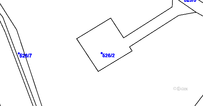 Parcela st. 526/2 v KÚ Černčice, Katastrální mapa