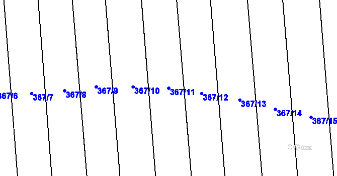 Parcela st. 367/11 v KÚ Černčice, Katastrální mapa