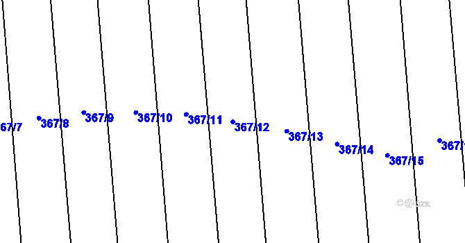 Parcela st. 367/12 v KÚ Černčice, Katastrální mapa