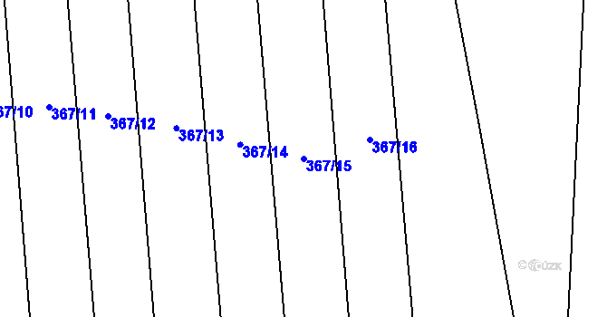 Parcela st. 367/15 v KÚ Černčice, Katastrální mapa