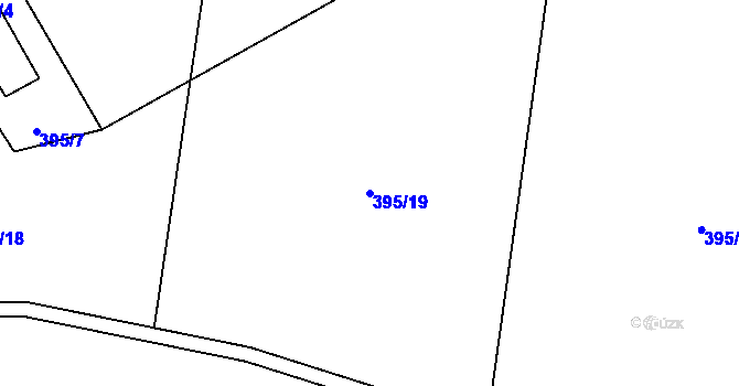 Parcela st. 395/19 v KÚ Černčice, Katastrální mapa