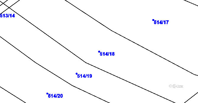 Parcela st. 514/18 v KÚ Černčice, Katastrální mapa