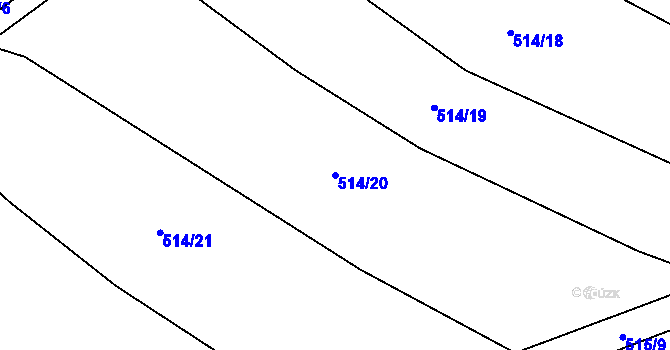 Parcela st. 514/20 v KÚ Černčice, Katastrální mapa