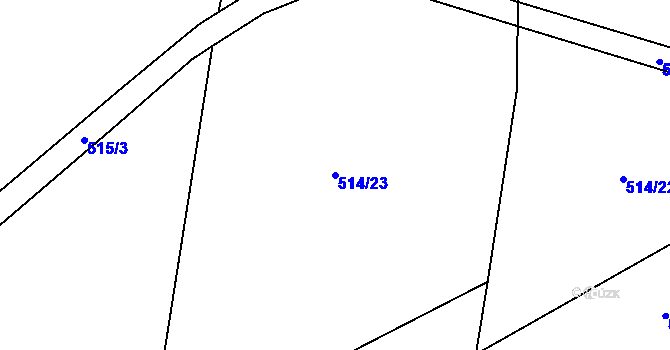 Parcela st. 514/23 v KÚ Černčice, Katastrální mapa