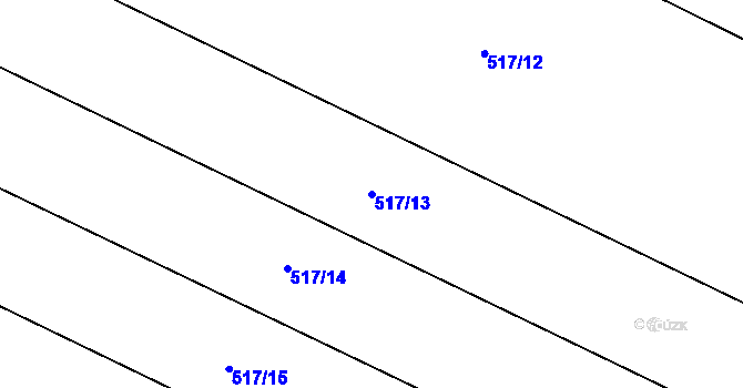 Parcela st. 517/13 v KÚ Černčice, Katastrální mapa