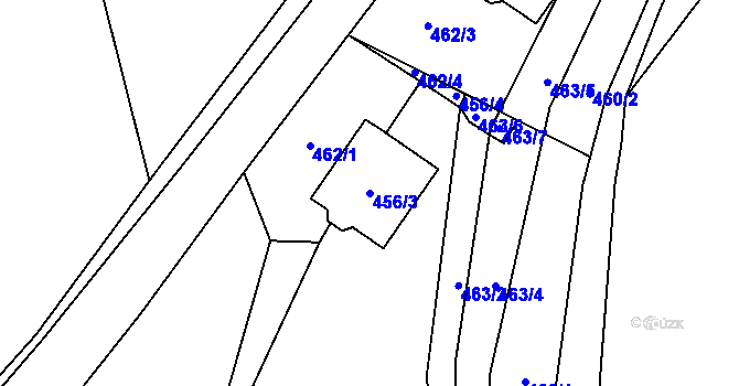 Parcela st. 456/3 v KÚ Černčice, Katastrální mapa