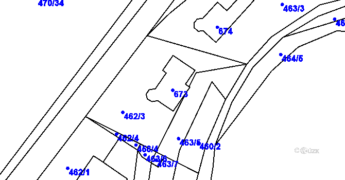 Parcela st. 673 v KÚ Černčice, Katastrální mapa