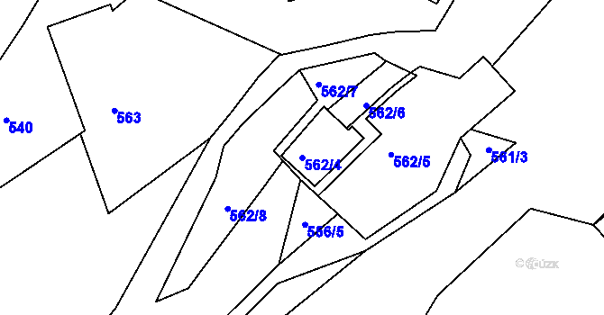 Parcela st. 562/4 v KÚ Černčice, Katastrální mapa