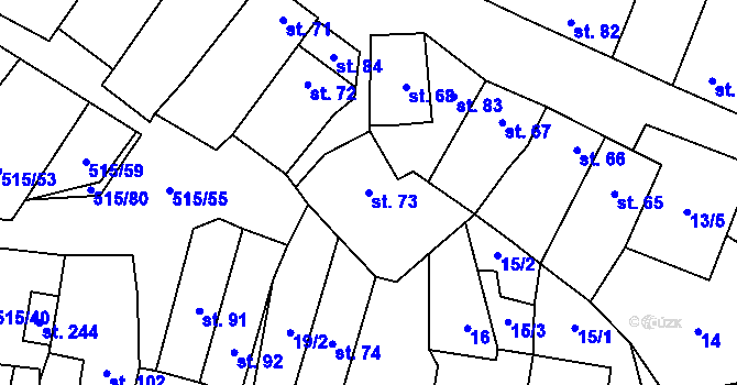 Parcela st. 73 v KÚ Černčín, Katastrální mapa