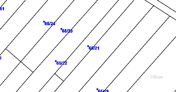 Parcela st. 65/21 v KÚ Černčín, Katastrální mapa