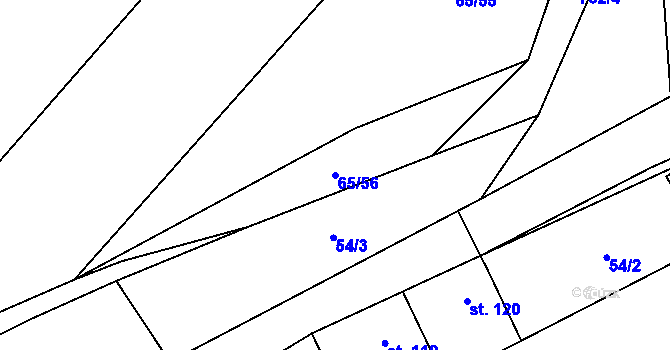 Parcela st. 65/56 v KÚ Černčín, Katastrální mapa