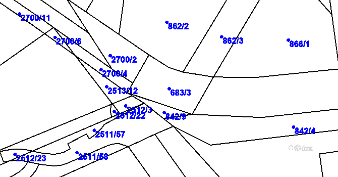 Parcela st. 683/3 v KÚ Černčín, Katastrální mapa