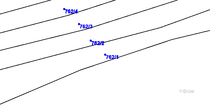 Parcela st. 762/1 v KÚ Černčín, Katastrální mapa