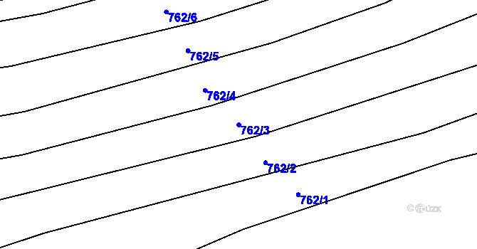 Parcela st. 762/3 v KÚ Černčín, Katastrální mapa
