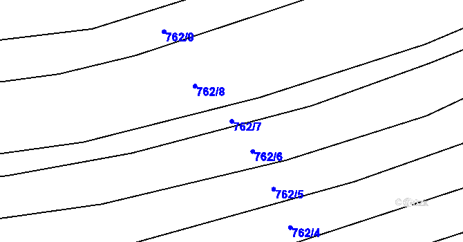 Parcela st. 762/7 v KÚ Černčín, Katastrální mapa