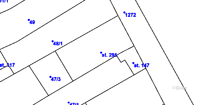 Parcela st. 295 v KÚ Černčín, Katastrální mapa