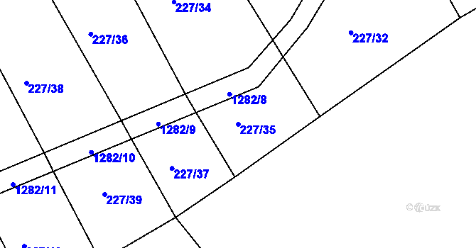 Parcela st. 227/35 v KÚ Černé Voděrady, Katastrální mapa