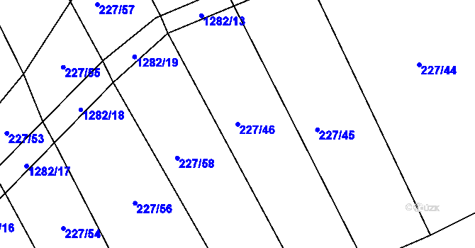 Parcela st. 227/46 v KÚ Černé Voděrady, Katastrální mapa