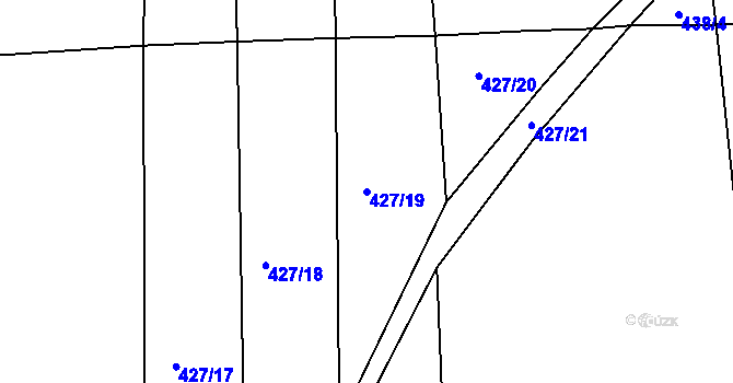 Parcela st. 427/19 v KÚ Černé Voděrady, Katastrální mapa