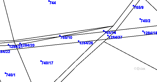 Parcela st. 1284/26 v KÚ Černé Voděrady, Katastrální mapa